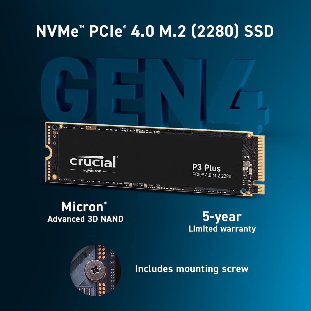 Crucial P3 Plus 1TB PCIe Gen4 SSD